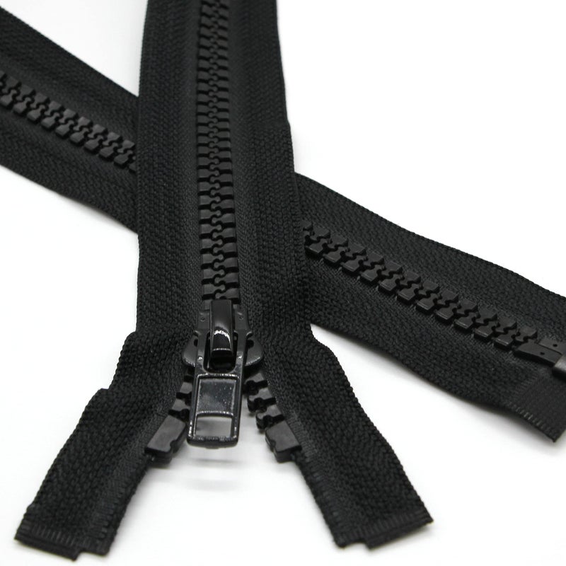 Leekayer 2PCS #5 33 Inch Separating Jacket Zippers for Sewing Coats 84cm Jacket Zipper Black Molded Plastic Zippers Bulk (33"" 2pc) Leekayer - Image 2